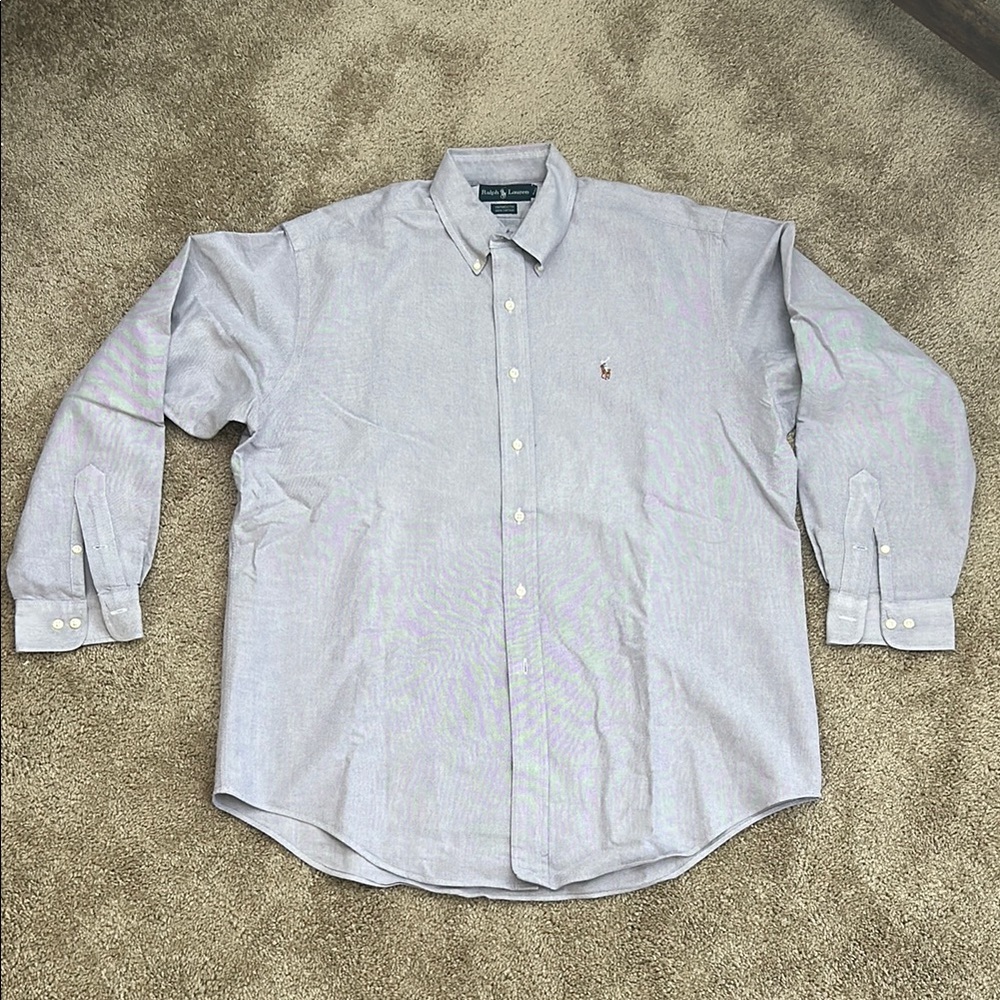 Polo Ralph Lauren Men’s 16.5 34/35 Blue/Purple Yarmouth Casual Button Down Shirt